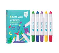 SUPER PETIT 5 Wax Crayons Neon/Classic Colours Super Soft and Washable Multi-Surfaces: Windows, Mirrors, Bathtubs and Paper. Easy to Clean - Reusable - Suitable for Ages 3 and Above (Classic)