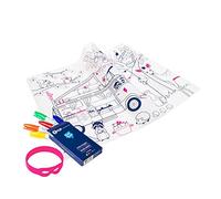 SUPER PETIT - Colouring Placemat - Dream Van - 5 Felt-Tip Pens & Bracelet Included - Easy to Clean - Reusable - Antibacterial - From 3 Years
