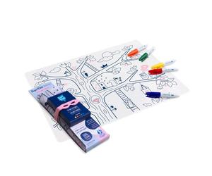 SUPER PETIT - Educational Game - Educational Placemat - Reusable Colouring - Magic Tree - 5 Felt-Tip Pens and Bracelet Included - Easy to Clean - Reusable - Antibacterial - for Ages 3+