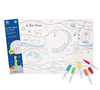 SUPER PETIT -The Little Prince - Limited Edition 80 YEARS - Educational Game - Educational Placemat - Reusable Colouring - 5 Felt Tip Pens - Easy to Clean - Set 40 x 30 cm - Reusable - From 3 Years