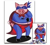 Super PigPuzzles for 1000 Piece Wooden Jigsaw Challenging Brain Teaser for Teenagers Family Game Night Fun 1000 PCS(75x50cm)