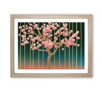 Super Plum Blossom Tree Framed Wall Art Print A2 Oak