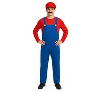 Super Plumber Brothers Fancy Dress Costume - Red Mario Luigi-Inspired Outfit for Men & Women - Medium Size (170 cm)