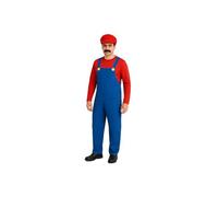 Super Plumber Brothers Fancy Dress Costume - Red Mario Luigi-Inspired Outfit for Men & Women - Medium Size (170 cm)