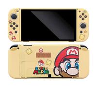 Super Plumbing Brithers OLED Switch Compatible Strong Hard Wearing Yellow TPU Rubber Case Shell Protective Cover for OLED Switch Console and Joy Cons