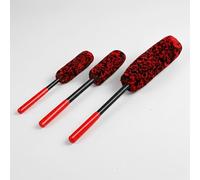 Super Plush Car Wheel Cleaning Brush Set with Long Smooth Handles | 3-Pieces Soft Microfiber Rim & Alloy Wheel Detailing Brushes in Small Medium Large Sizes for Deep Auto Cleaning