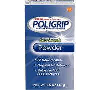 Super Poligrip Denture Adhesive Powder-1.6 oz ( Pack of 4)