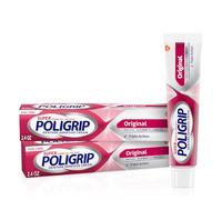 Super Poligrip Original Formula Zinc Free Denture and Partials Adhesive Cream, 2.4 ounce (Twin Pack)