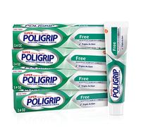 Super Poligrip Zinc Free Denture and Partials Adhesive Cream, 2.4 ounce (Pack of 4)