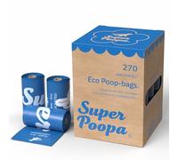 Super Poopa Eco-Friendly Dog Poop Bags - Guaranteed Leak-Proof, Extra Thick & Strong Dog Waste Bags, Fragrance-Free, Made from certified post-consumer recycled plastic, 270 Count