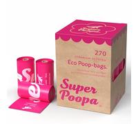 Super Poopa Eco-Friendly Dog Poop Bags - Guaranteed Leak-Proof, Extra Thick & Strong Dog Waste Bags, Geranium Scented, Made from certified post-consumer recycled plastic, 270 Count