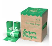 Super Poopa Eco-Friendly Dog Poop Bags - Guaranteed Leak-Proof, Extra Thick & Strong Dog Waste Bags, Lemongrass Scented, Made from certified post-consumer recycled plastic, 270 Count