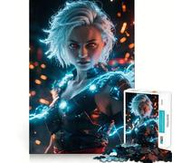 Super Powered Girl Jigsaw Puzzles for Adults 1000 Pieces Brain Challenge Toy Quiet Fun Precise Cut Wall Art Decor (50x75cm)