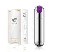 Super Powerful Rechargeable Bullet Vibrator with 10 Vibration Modes, Silent & Waterproof (Silver)