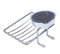 Super Powerful Vacuum Suction Stainless Steel Soap Dish Sponge Holder With Locking Suction Bathroom & Kitchen Accessory (Soap Dish)