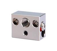 Super Print 2PCS Ender 3 S1 Plated Copper Heater Block With Silicone Sock,High Temperature Heating Block For Ender 3 S1, Ender3 S1 Pro, CR10 Smart Pro,Sermoon V1 Hotend.(2PCS Plated Copper）