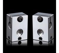 Super Print 2PCS V6 Heater Block Aluminium with Silicone Sock for V6 Hotend,V6 heatbreak,V6 Nozzles,PT100 sensor/Cartridge Sensor,Prusa i3 MK3/MK3S hotend. (2PCS Aluminum)