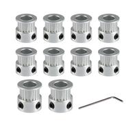 Super Print GT2 Pulley 20 Teeth 8mm bore Width 6mm Aluminum 20T Pulley Wheel for 6mm Width GT2 Timing Belt for 3D Printer,CNC (10pcs)