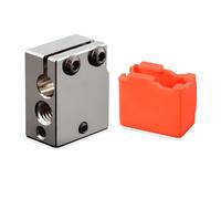 Super Print High Temperature Volcano Heater Block Plated Copper with Silicone Sock for FLSUN SR,Volcano Hotend,PT100 Cartridge Sensor DDB,Titan Dual Driver Extruder. (1PC)
