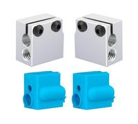 Super Print Vyper Heater Block Updated Aluminium Heating Block,with Silicone Socks for Vyper/Kobra Max/Kobra Plus/Sidewinder X1 X2 3D Printer/for Volcano V5 Print J-Head Hotend.(2PCS)