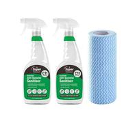 Super Professional food safe antibacterial spray 750ml sanitiser spray BS EN 1276, fast 30 sec surface cleaner - Bundled with soft roll cleaning cloths for kitchen wipe-downs