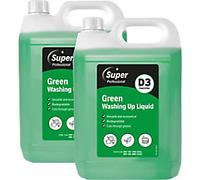 Super Professional Products Green Washing Up Liquid D3 2 Bottles of 5 L