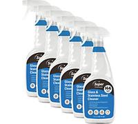 Super Professional Products H4 Glass & Stainless Steel Cleaner 750ml 6 Bottles
