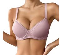 Super Push Up Bra 2 Sizes Bigger Padded Push Up Shockabsorber Sports Bra Sexypadded Support Underwire Bralettes Soft Comfort Full Coverage Adjustable Straps T ShirtPlunge Bra (34B)