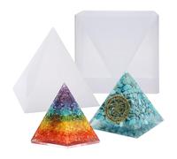 Super Pyramid Silicone Mould Resin Craft Jewelry Crystal Mold Large Pyramid Resin Casting Silicone Jewelry Molds for Paperweight for Home Decoration Office Desk (1)