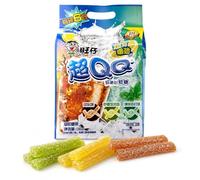 Super QQ Chewy Candy Strips, 180g, Cola Lemonade Mint Soda | 3 Refreshing Flavours, Sugar-Coated Texture, 6 Mini Packs, Solid Gummy Strips, Perfect for Sharing