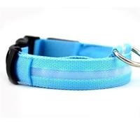 Super reflective light up rechargeable LED dog collars, 5 options in 3 sizes. Adjustable, water resistant with optional lighting modes. Keep your pooch safe and stylish (Blue, Large)