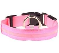 Super reflective light up rechargeable LED dog collars, 5 options in 3 sizes. Adjustable, water resistant with optional lighting modes. Keep your pooch safe and stylish (Pink, Large)