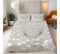 Super Reversible King Duvet Cover Set Spatial Geometry 3D Printed Abstract Bedding Soft Microfiber Quilt Cover Set 3 PCs Comforter Cover with Zipper Closure and 2 Pillowcases 50x75 cm B-11