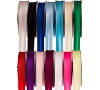 SUPER RIBBONS®™ 19mm Satin Bias Binding Tape for Sewing, Edging, Stitching, Hemming, Trimmings, Accessories, Outfits and Crafts, 25 Metre on Hard Plastic Reels - Red