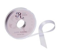SUPER RIBBONS-Full Reel 15mm Double Faced Satin Ribbon, 20 Metres on Reel-White