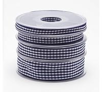 SUPER RIBBONS®™ Full Reel 15mm Quality Gingham Ribbon, 20 Metres on Reel- Navy
