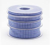 SUPER RIBBONS®™ Full Reel 25mm Quality Gingham Ribbon, 20 Metres on Reel- Royal Blue