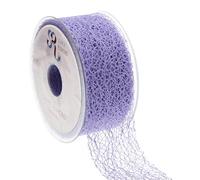 SUPER RIBBONS®™ Full Reel 50mm Burlap Deco Web Lace Net Trimming Jute Mesh Ribbon, 20 Metres on Reel- Lilac