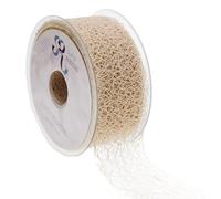 SUPER RIBBONS®™ Full Reel 50mm Burlap Deco Web Lace Net Trimming Jute Mesh Ribbon, 20 Metres on Reel- Light Natural