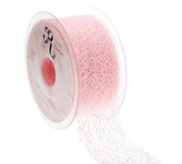 SUPER RIBBONS®™ Full Reel 50mm Burlap Deco Web Lace Net Trimming Jute Mesh Ribbon, 20 Metres on Reel- Pink
