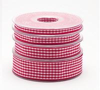 SUPER RIBBONS®™ Full Reel 6mm Quality Gingham Ribbon, 20 Metres on Reel- Red