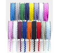 SUPER RIBBONS®™ - Full Reel 6mm Quality RIC RAC Ribbon/Braid/Trimming 20 Metre Reel -Grey