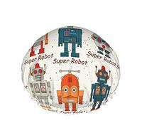 Super Robot Shower Cap Water Repellent Bath Hat Reusable Durable Elastic Polyester for Men Women 4.3x10.6 Inch