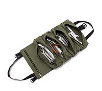 Super Roll Multi-Purpose Tool Bag, Canvas Tool Organizer Bucket, Car First Aid Kit Wrap Roll Storage Case, Hanging Tool Zipper Carrier Tote, Car Camping Gear
