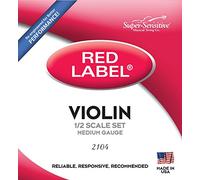 Super-Sensitive 2104 Red Label Orchestra 1/2 Violin Strings, Medium Gauge