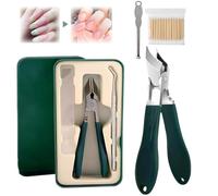 Super Sharp Oblique Nail Clippers, 2025 New Three Sets of Eagle Beak Beveled Nail Clippers, Wide Jaw Opening Anti-Splash Slanted Nail Clipper, for Thick Nails, Seniors&Ingrown Care (Green)