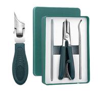 Super Sharp Oblique Nail Clippers, Eagle Beak Beveled Nail Clippers Set, Wide Jaw Opening Anti-Splash Slanted Nail Clipper for Thick Nails, Seniors & Ingrown Care (Green)