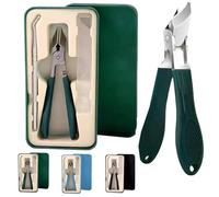 Super Sharp Oblique Nail Clippers Three Sets of Eagle Beak Beveled Nail Clippers Wide Jaw Opening Anti-Splash Slanted Ergonomic Angled Head Senior Toenail Clipper (Green)