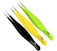 Super Sharp Pointed Tweezers Precision Best Splinter Tweezers Pointed Tip Thin Needle,Ingrown Hair Tweezers Kit,Ultra Plucking Fine Pointy Eyebrow Tweezers for Women Facial Hair Chin Removal Men Face