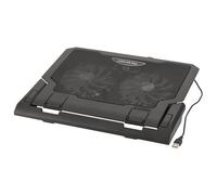 Super Silent Cooling Pad Dual Fan Black 2 USB Ports for Notebook/Notepads
